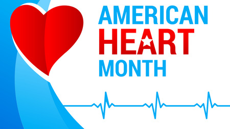 American Heart Month concept with red heart
