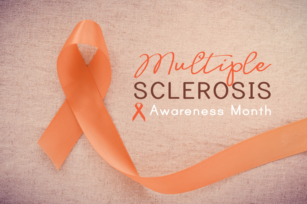 Orange ribbon for Multiple Sclerosis Awareness Month