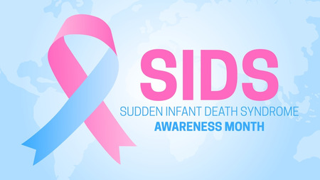 Pink and blue ribbon for SIDS Awareness Month