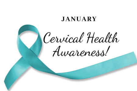 Teal ribbon for Cervical Health Awareness 